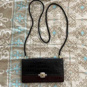 EUC Brighton leather organizer wallet on braided string